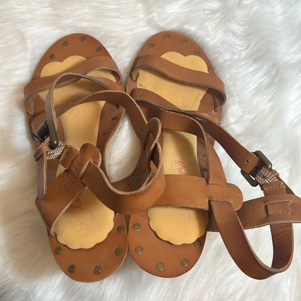Foot Petals Tatiana Brown Strappy Wedge Sandal